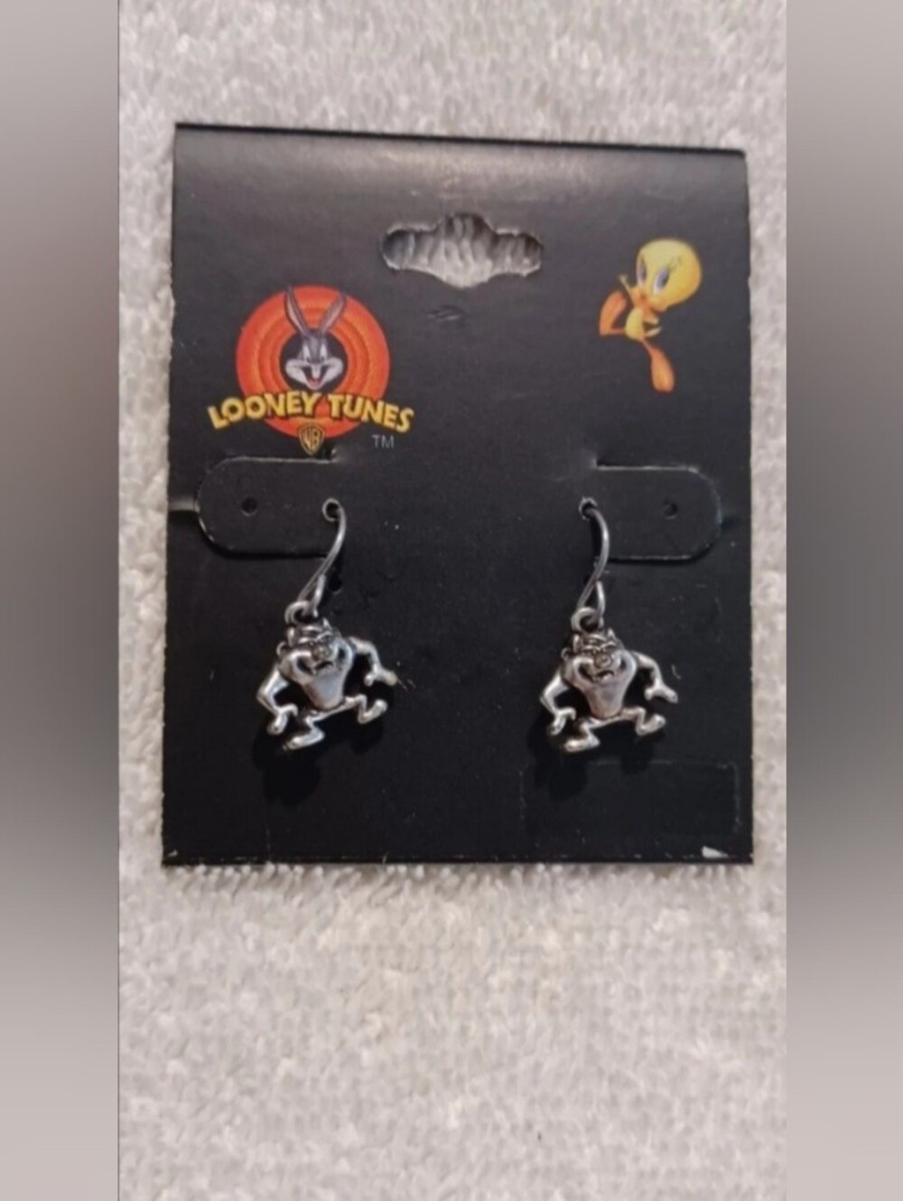 Vintage Looney tunes Tasmanian Devil surgical steel post hook earrings